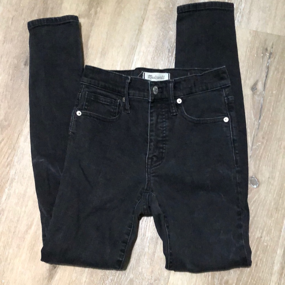 Madewell 9” High-Rise Skinny Jeans, Factory Fade and Dye Run size 24